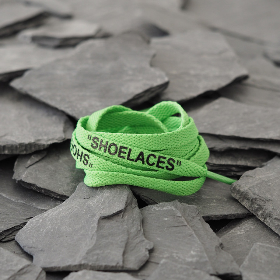 Groene OFF WHITE Schoenveter replicas. Mix met uw favoriete schoenen